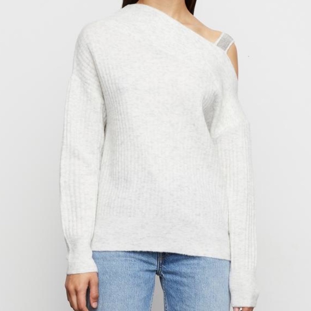 EUC Bailey 44 Kiara One Shoulder Sweater Merino Wool Blend Off Shoulder Small - Picture 4 of 16